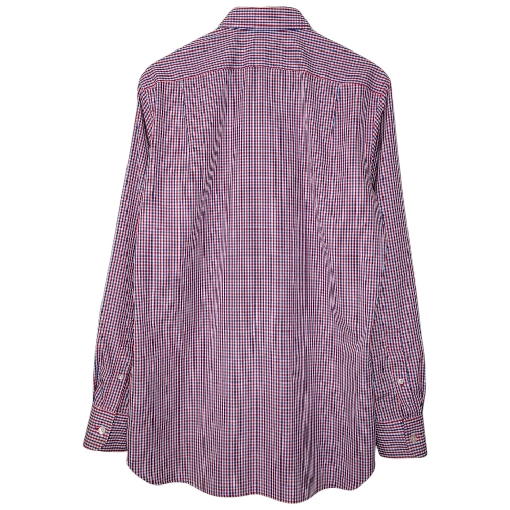 J. Crew 80's 2-Ply Wrinkle Free Checkered Casual Button Down Shirt Sz M